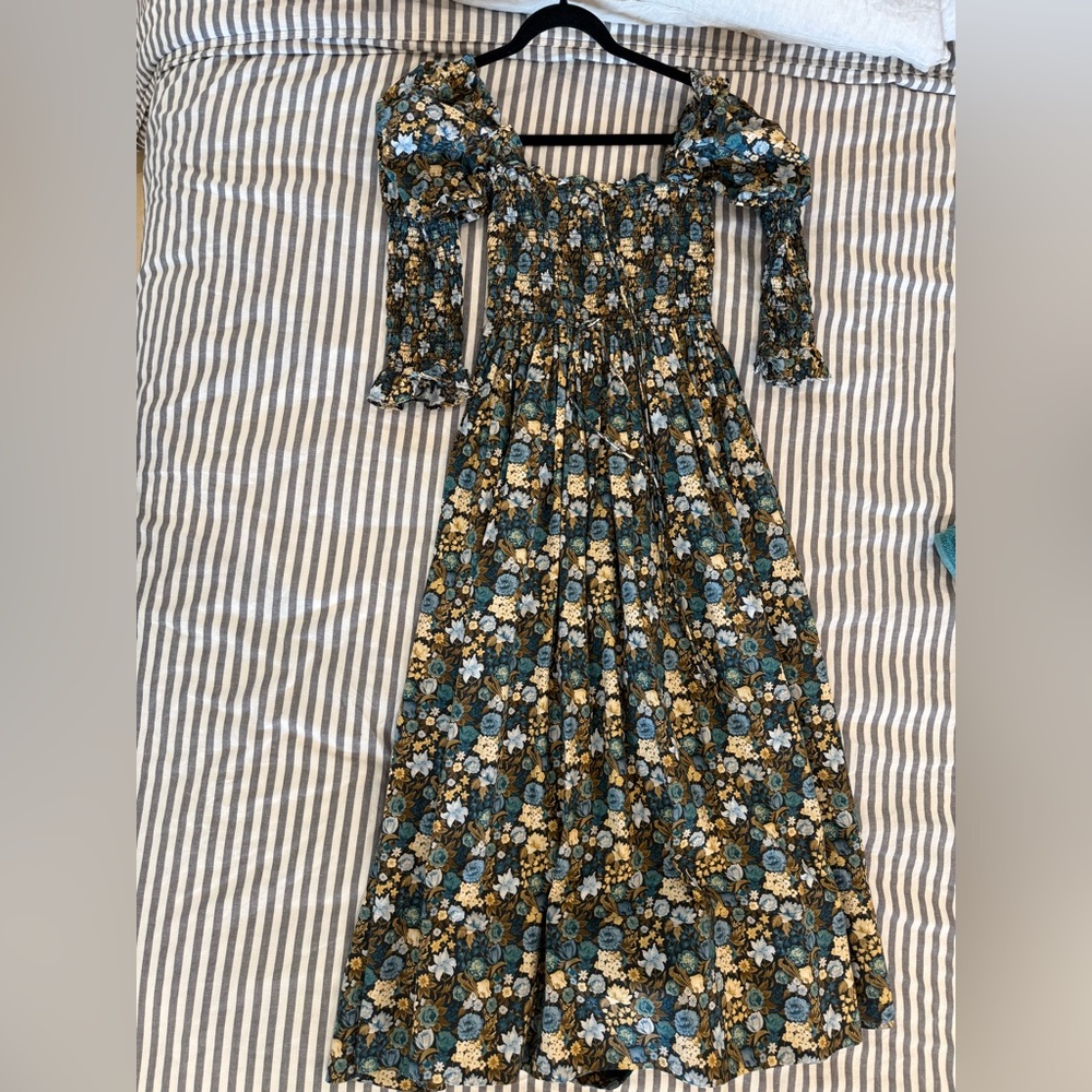 Doen bijou dress in bleu arbor floral